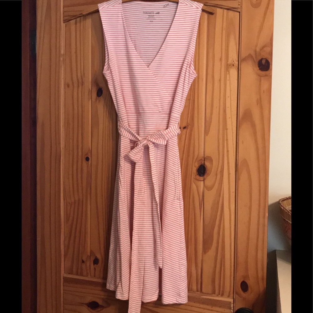 Toad & Co. red and white striped sun dress